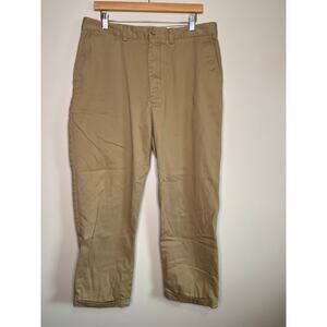 1990s Polo Ralph Lauren Old Money Khaki Tan Chino Cotton Prospect Pant 36x27